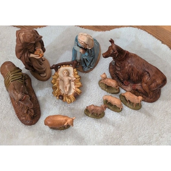 Atlantic Molds Other - Nativity Set‎ Large 11  Atlantic Mold Porcelain Vintage Baby Jesus Joseph Mary